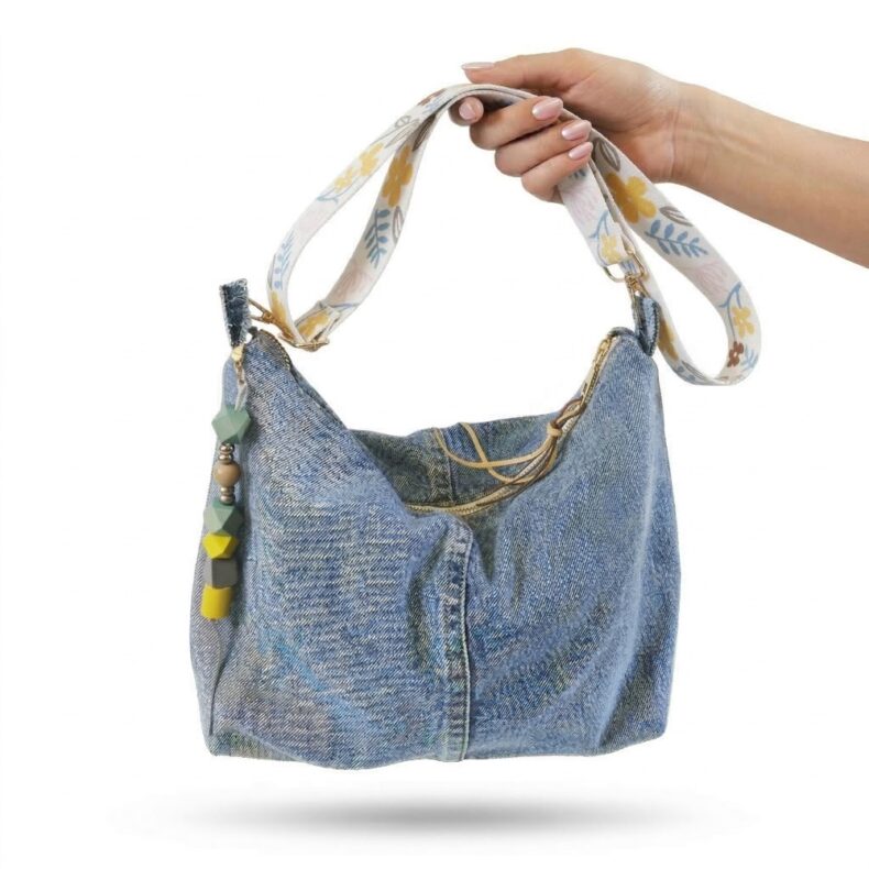 תיק צד מושלם מג'ינס ממוחזר - רצועה פרחונית 3