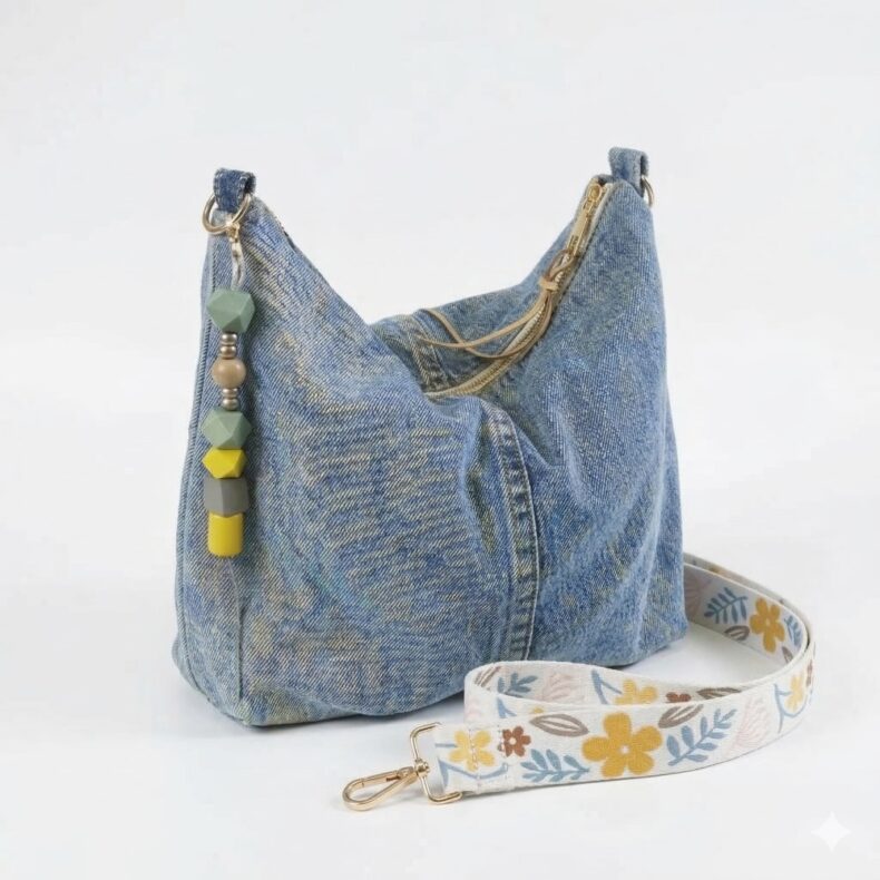 תיק צד מושלם מג'ינס ממוחזר - רצועה פרחונית