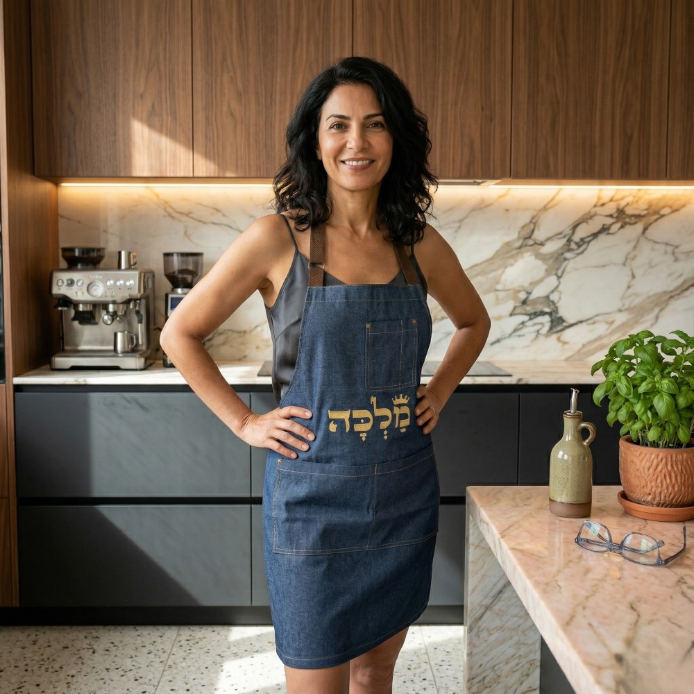 מבצע סינר נשים מג'ינס עם כיתוב ומתנה - איסוף מהמכירה – תמונה 2